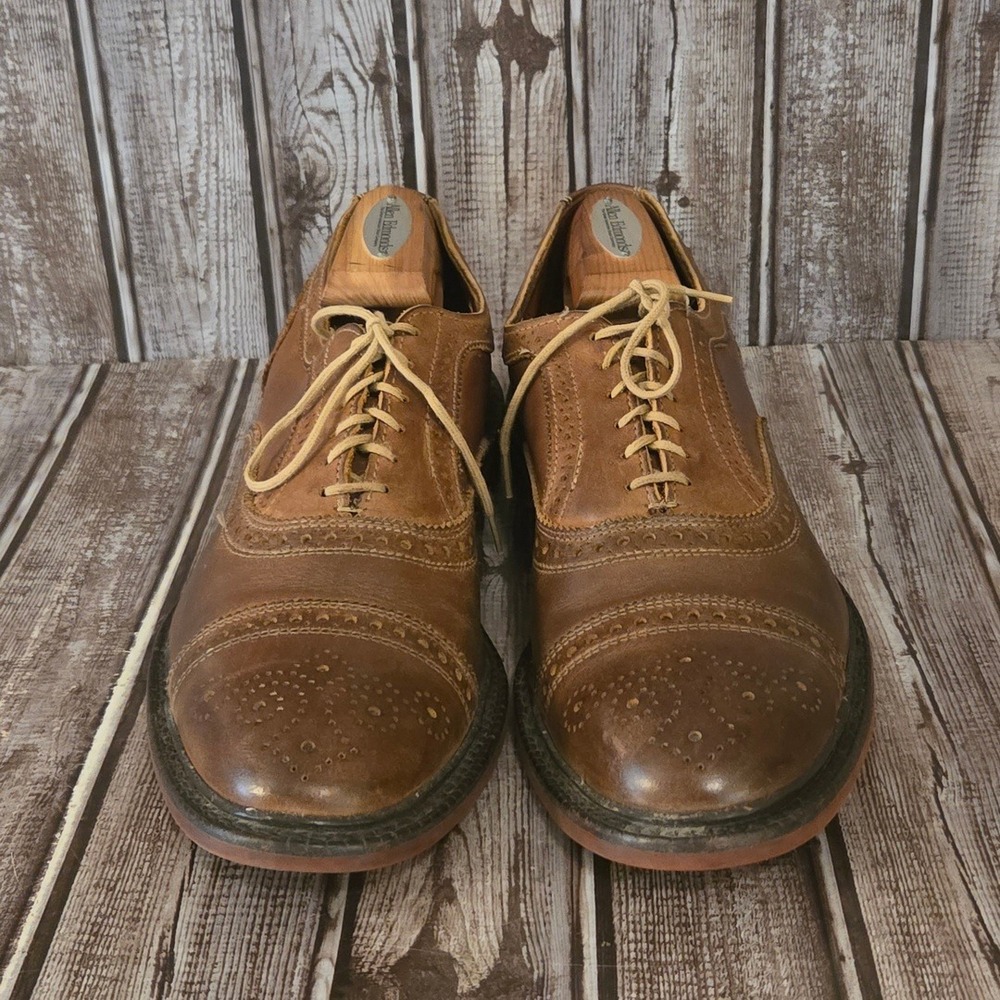 11 D Allen Edmonds Strandmok Brown Leather Dainite Soles Cap Toe Oxford Shoes - Picture 2 of 11
